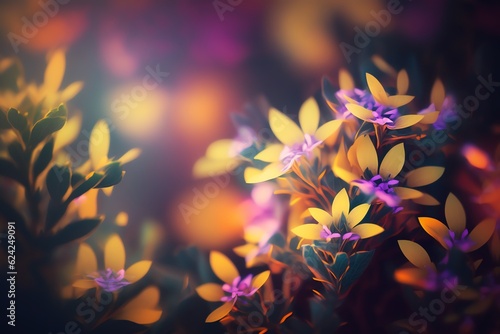 Flower Bokeh for Background. Blurry Flower for Background. Generative AI
