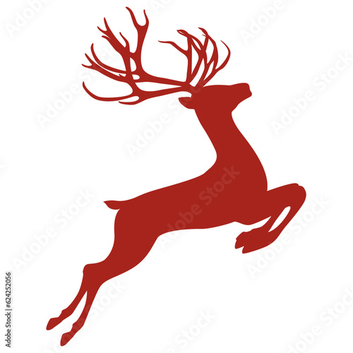 Red Reindeer Merry Christmas Icon