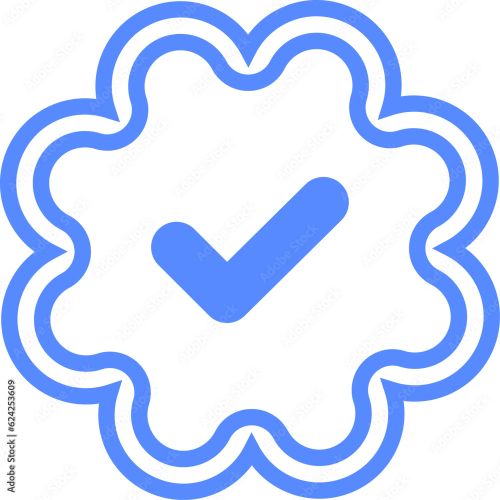 Blue checkmarks. Blue tick. Profile verification icon vector Blue checkmarks. Blue tick. Profile verification icon vector