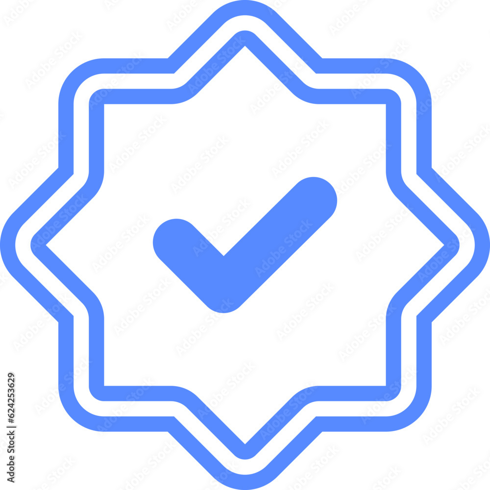 Blue checkmarks. Blue tick. Profile verification icon vector Blue checkmarks. Blue tick. Profile verification icon vector