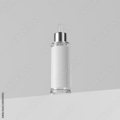 clear glass dropper bottle mockup with a place for design
