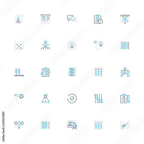 Project Management Duoline 2d Icon. Editable stroke. Pixel Perfect at 32x32