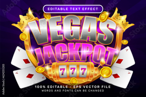 vegas jackpot 3d text effect and editable text effect