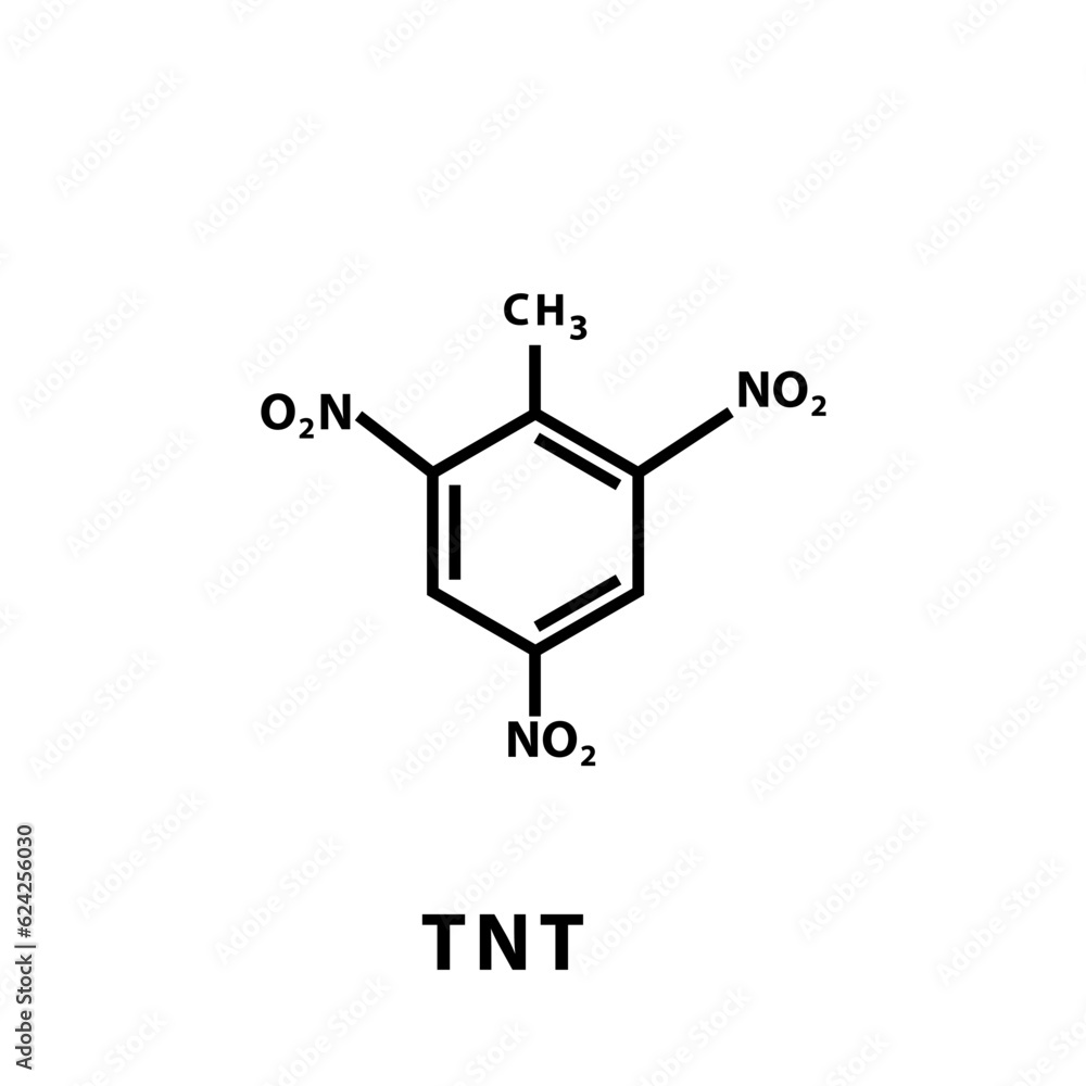 TNT structure formula flat style TNT structure formula flat style