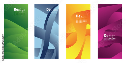 Set rollup banner template creative design, abstract gradient background, suitable for cover, poster, website, business brochure, flyer, design vertical template, cover, presentation