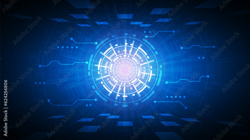 Fototapeta premium technology background with hi-tech digital data