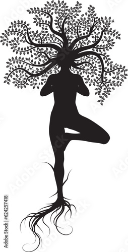 Human tree with leaves
