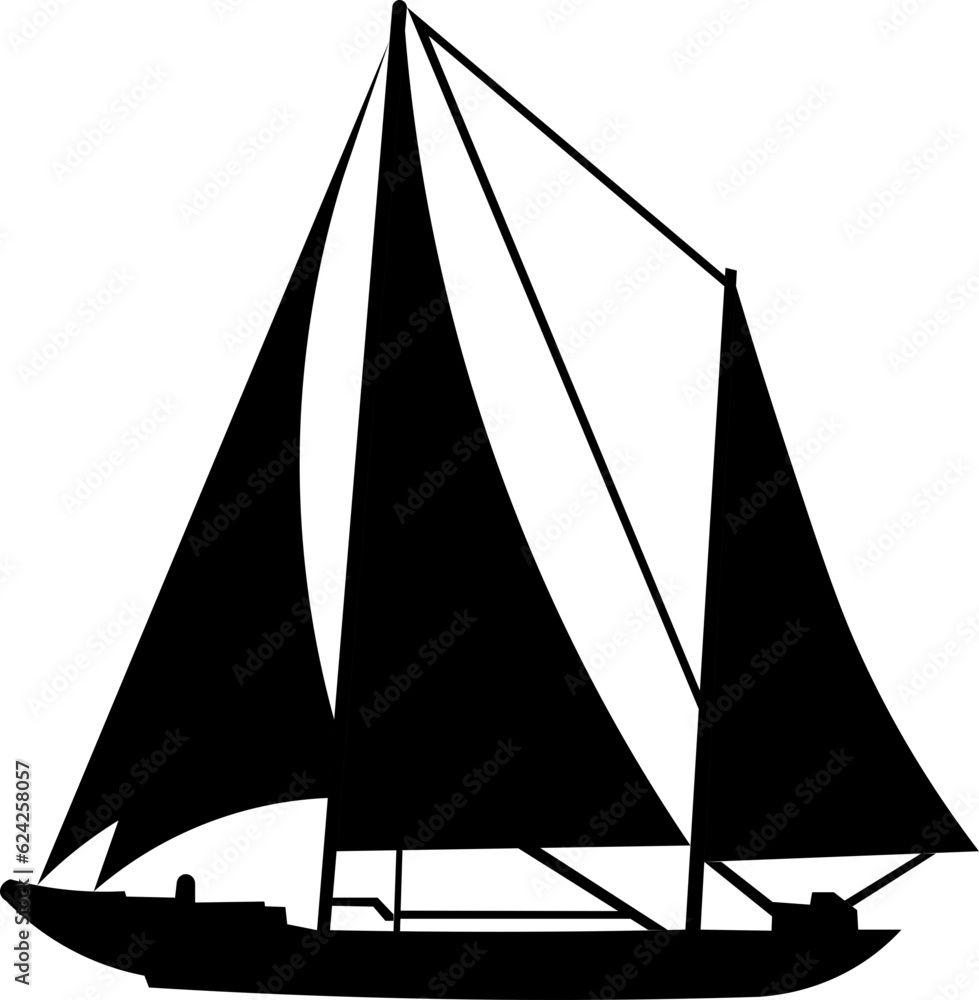 Sailing Boat Silhouette Illustration Vector Sailing Boat Silhouette Illustration Vector