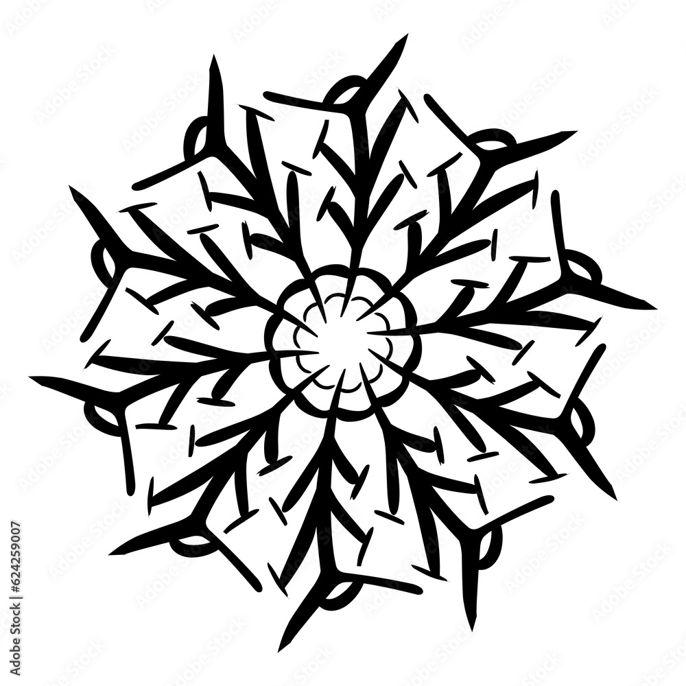 Illustration of snow crystal shape design Illustration of snow crystal shape design