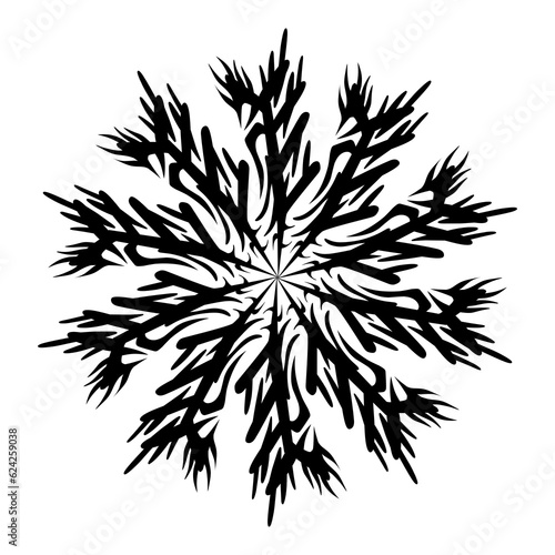 Illustration of snow crystal shape design