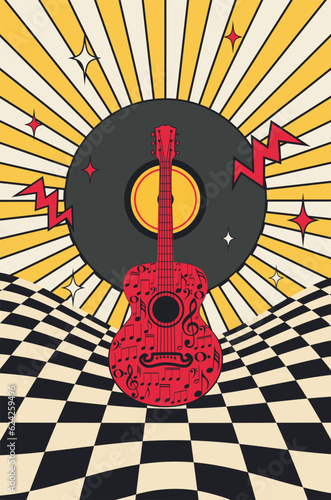 Retro poster with guitar