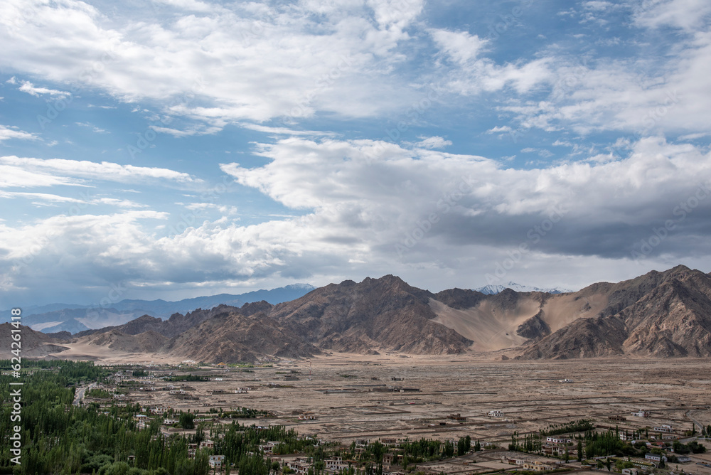 The beautiful views of valley from The Thiksey monastery