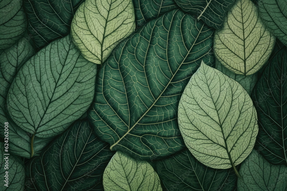 Obraz premium textile repeat pattern of green leaf