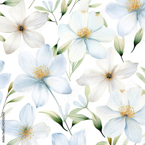 white flowers watercolor seamless patterns  watercolor picture of flowers  floral