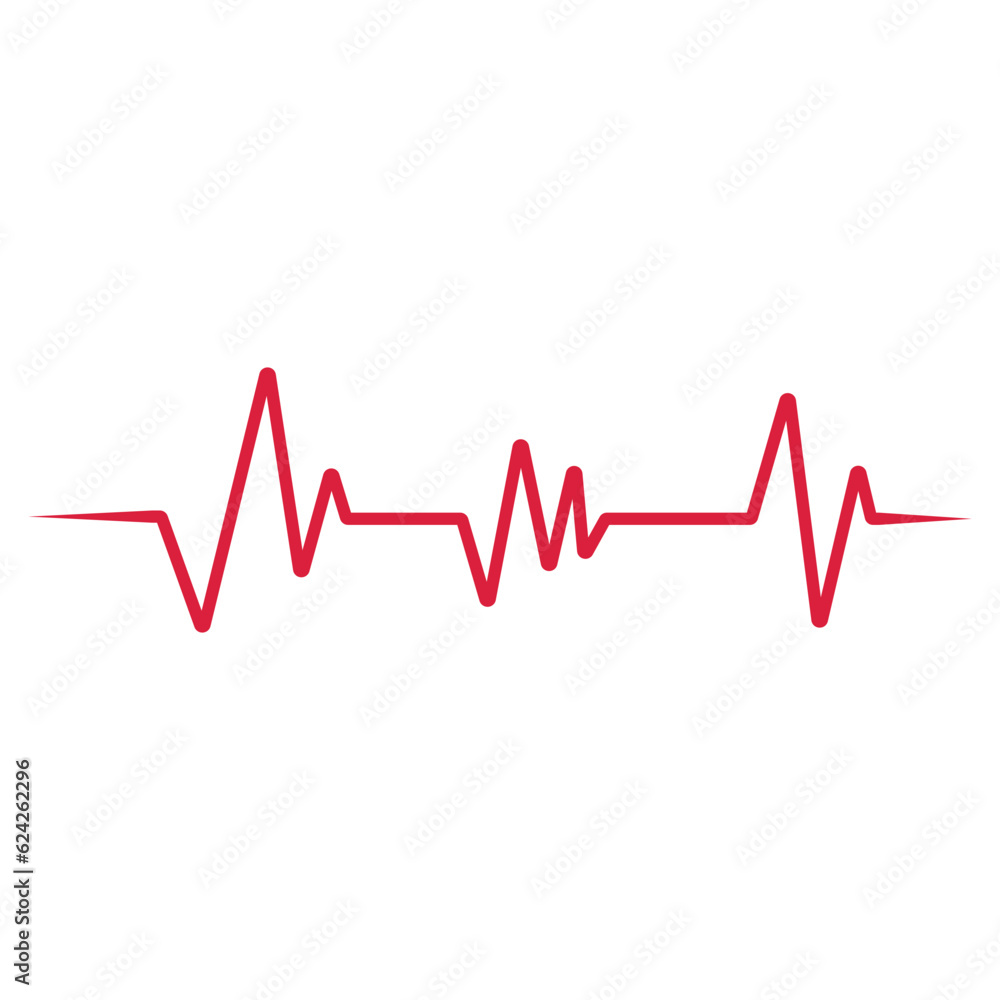 Heartbeat cardiogram icon vector, heart rate flat icon vector illustration in red color isolated on white background, red heartbeat icon vector illustration. Heartbeat cardiogram icon vector, heart rate flat icon vector illustration in red color isolated on white background, red heartbeat icon vector illustration.