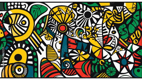 Abstract pattern in native African style. Vector illustration. Traditional African abstract painting