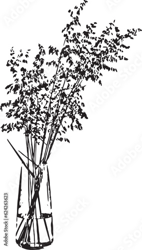 A vase with plants in it