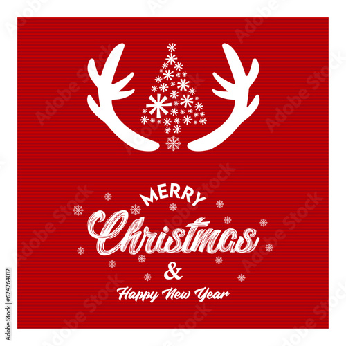 Retro style christmas happy new year greeting card concept with letter calligrphy in vintage style.