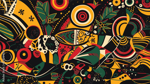 Abstract pattern in native African style. Vector illustration. Traditional African abstract painting
