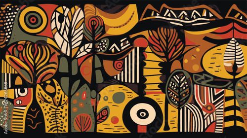 Abstract pattern in native African style. Vector illustration. Traditional African abstract painting