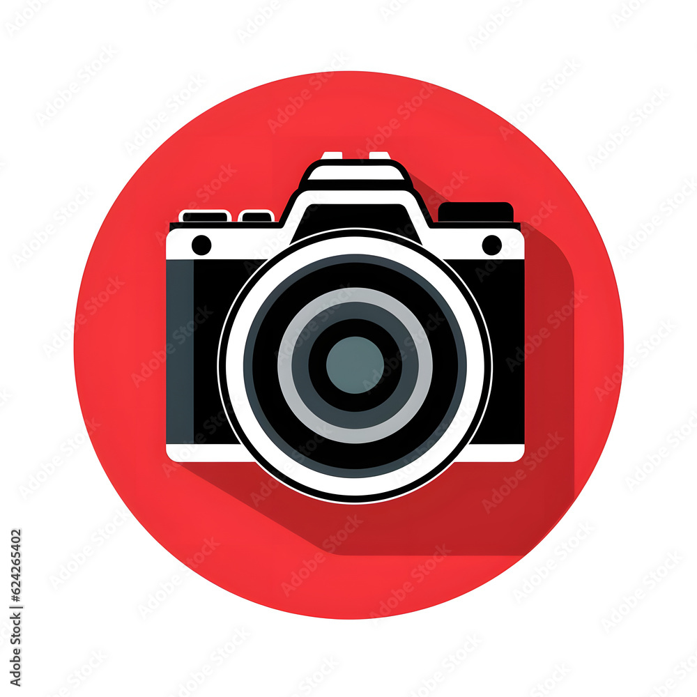 Icon of a camera with a play button with a transparent background Generative AI
