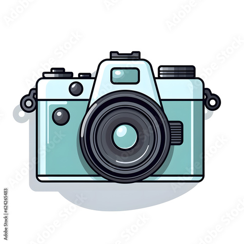 Icon of a camera with a transparent background Generative AI
