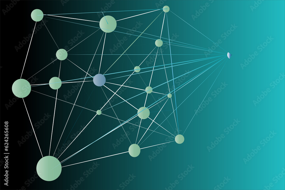 blue circles and colorful lines illustration blue circles and colorful lines illustration