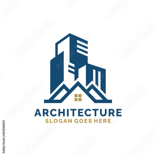Real estate, architecture, construction logo design vector illustration
