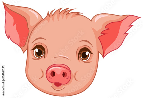 Cute pig cartoon isolated