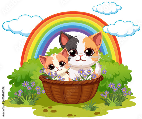 Two Kittens in a Basket