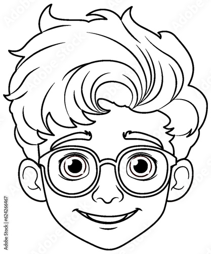 Boy cartoon head isolated