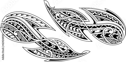 Polynesian style tribal tattoo design