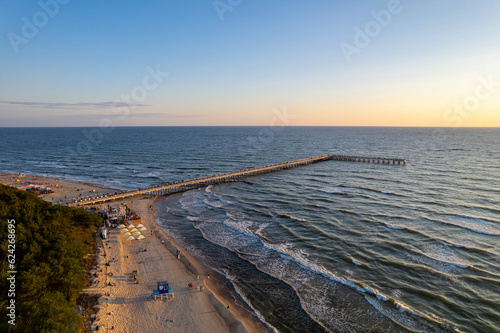 Aerial summer sunny sunset view of beautiful Palanga resort, Lithuania © Top Lithuania