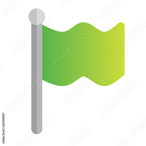 green gradient colored flag icon