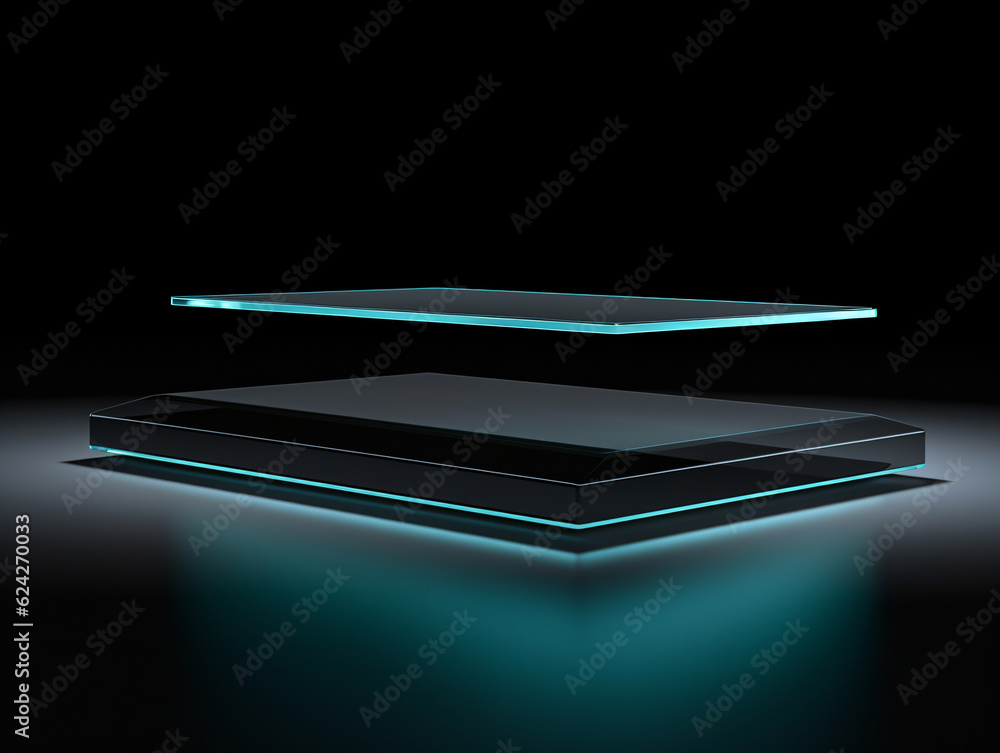 Elegantly Minimalist: Polished Metal and Glass Product Podium, Exuding a Sense of Sophistication and Designed for High-End Luxury Brands Generative ai Elegantly Minimalist: Polished Metal and Glass Product Podium, Exuding a Sense of Sophistication and Designed for High-End Luxury Brands Generative ai