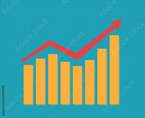 Soaring Stock Chart background with colorful stripes