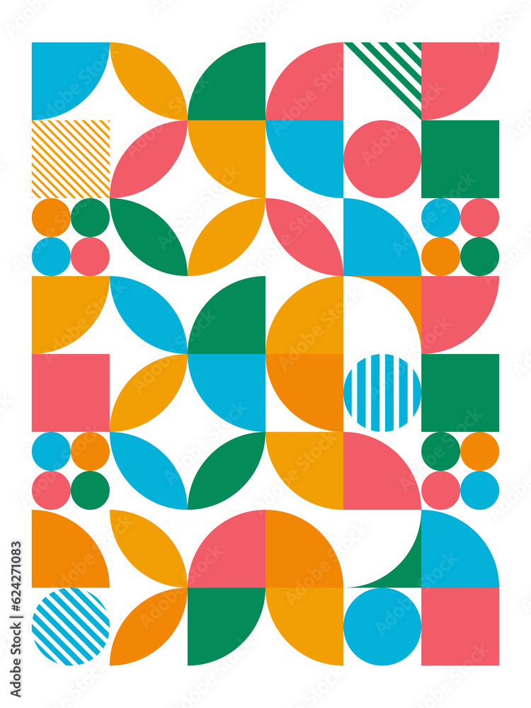 Background geometric abstract design colourful minimal simple geometric graphic designs on a white background. Vector illustration for poster, flyer. Background geometric abstract design colourful minimal simple geometric graphic designs on a white background. Vector illustration for poster, flyer.
