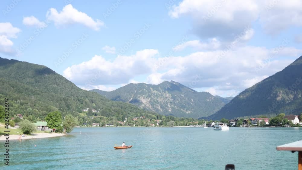 Authentic city between the mountains near a large, beautiful lake Authentic city between the mountains near a large, beautiful lake