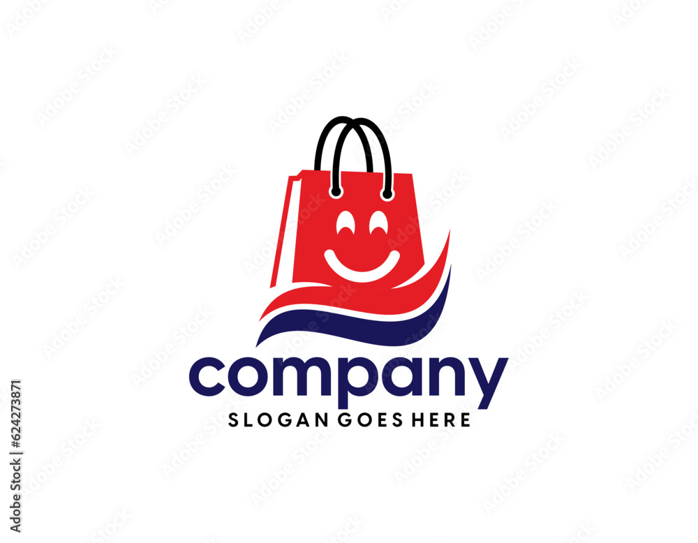 Shopping store logo with chat bubble. Online shop icon simple ...