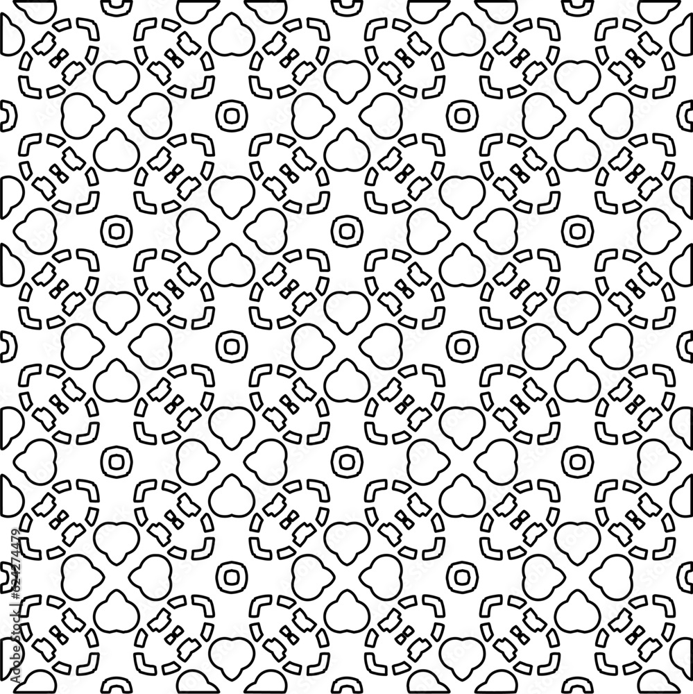 Abstract background with figures from lines. black and white pattern for web page, textures, card, poster, fabric, textile. Monochrome graphic repeating design. Abstract background with figures from lines. black and white pattern for web page, textures, card, poster, fabric, textile. Monochrome graphic repeating design.