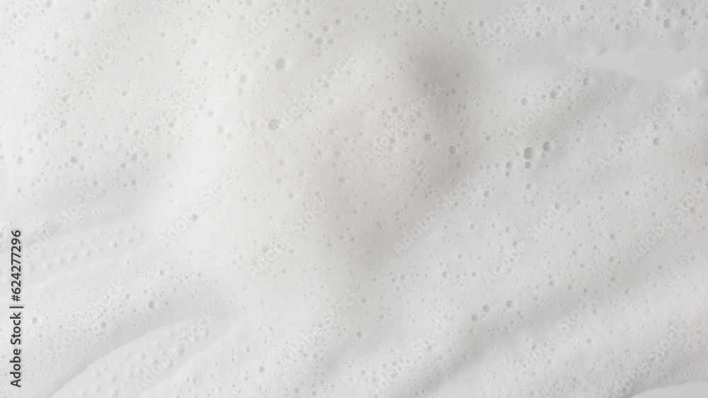 Fototapeta premium Abstract background white soapy foam texture. Shampoo foam with bubbles