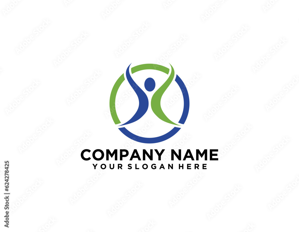 Creative Healthy People Concept Logo Design Template