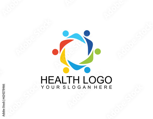 Abstract People symbol, togetherness and community concept design, creative hub, social connection icon, template and logo set
