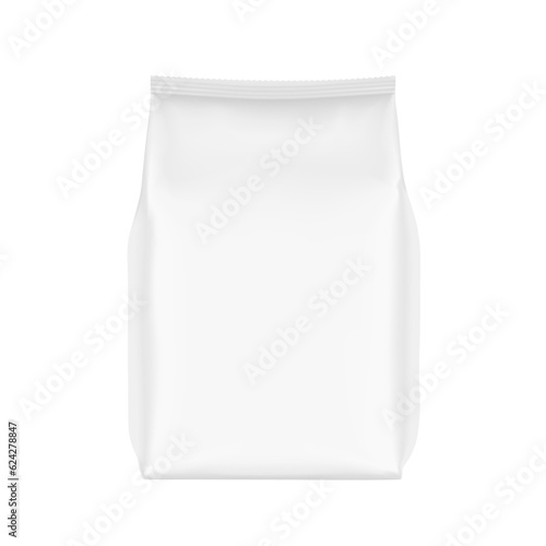 Flat bottom pouch mockup. Vector illustration isolated on white background. Front view. Perfect for the presentation your product. EPS10.