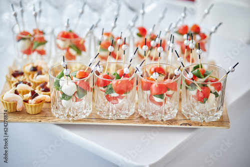 canape with salmon and cheese