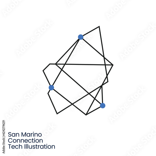 San Marino Connection Tech Technology Geometric Polygonal Logo Vector Icon Illustration photo