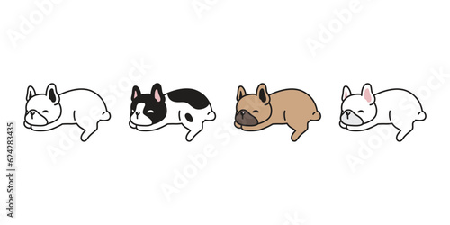 dog vector french bulldog sleeping icon puppy pet cartoon character symbol tattoo stamp illustration design isolated