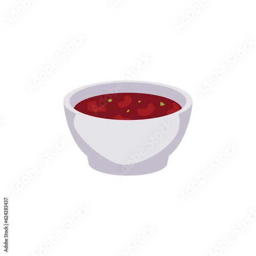 Chili con carne traditional Mexican dish flat style, vector illustration
