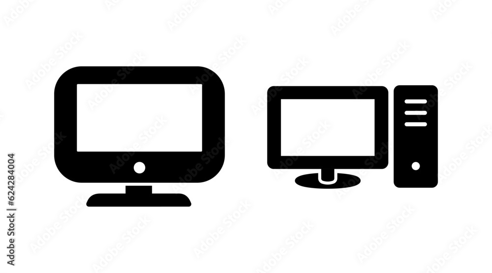 Computer icon vector. computer monitor icon. Computer icon vector. computer monitor icon.