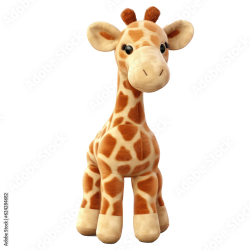 Childish giraffe toy isolated. Illustration AI Generative.
